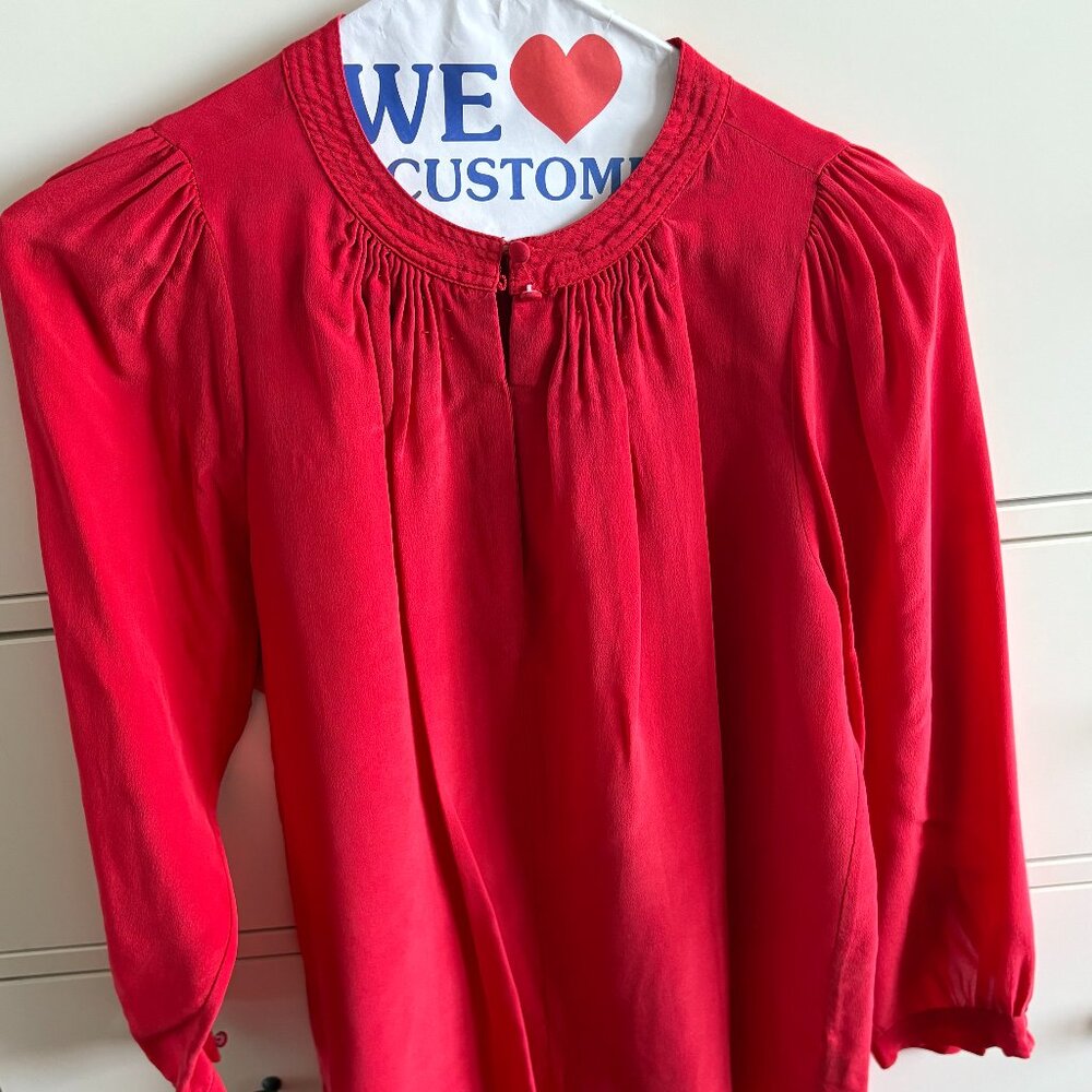 GUC - MADEWELL - SILK MEMORY BLOUSE - RED - X-SMALL